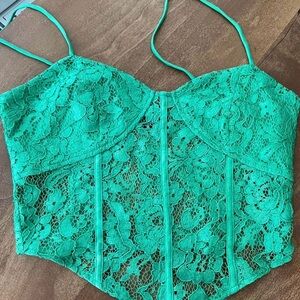 Zara Mint Lace Blouse